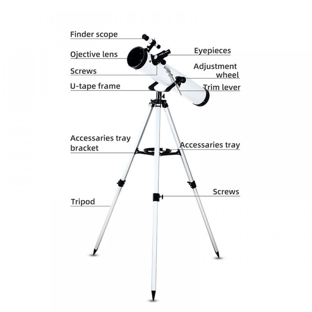 Професійний високоякісний астрономічний телескоп-рефлектор, монокулярний телескоп LUXUN F70076M телескоп 76700