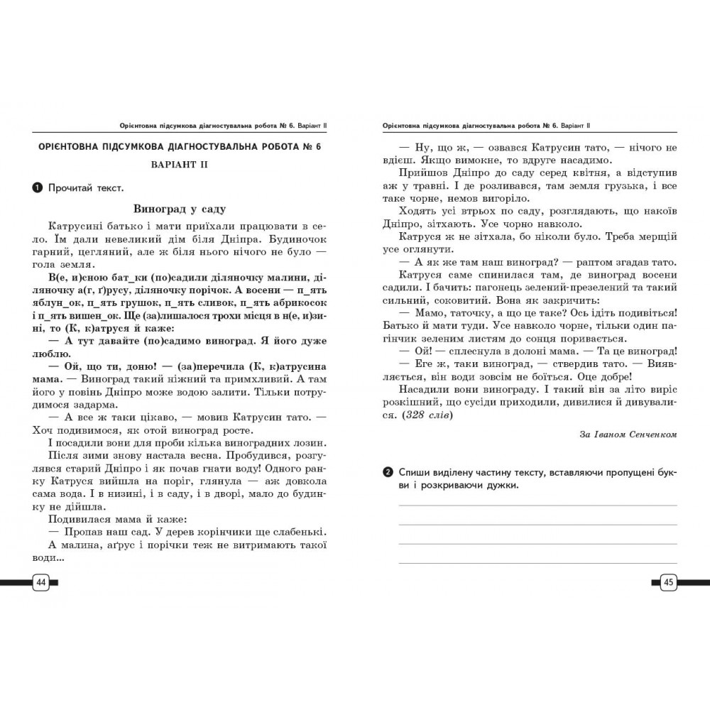 4 клас. Підготовка до ДПА. Українська мова та читання Орієнтовні підсумкові діагностувальні роботи - Шевченко