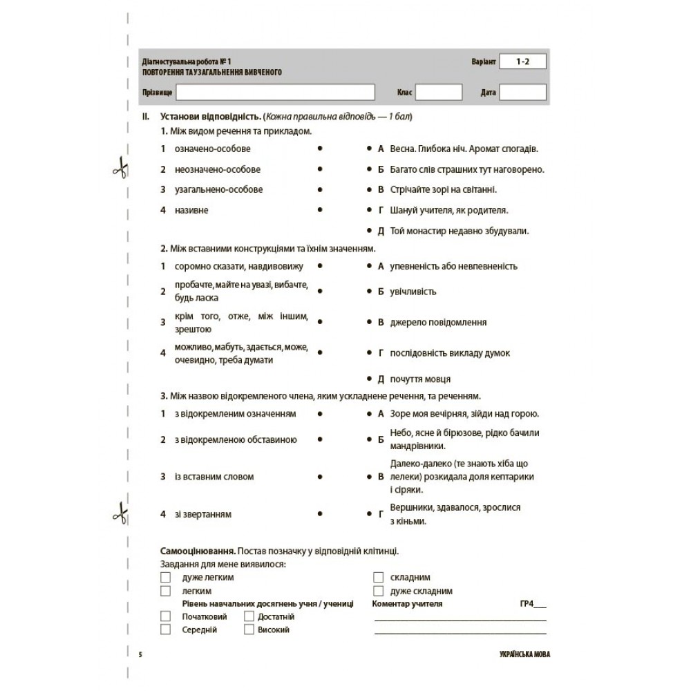 Українська мова. Усі діагностувальні роботи. 9 клас - М. В. Коновалова